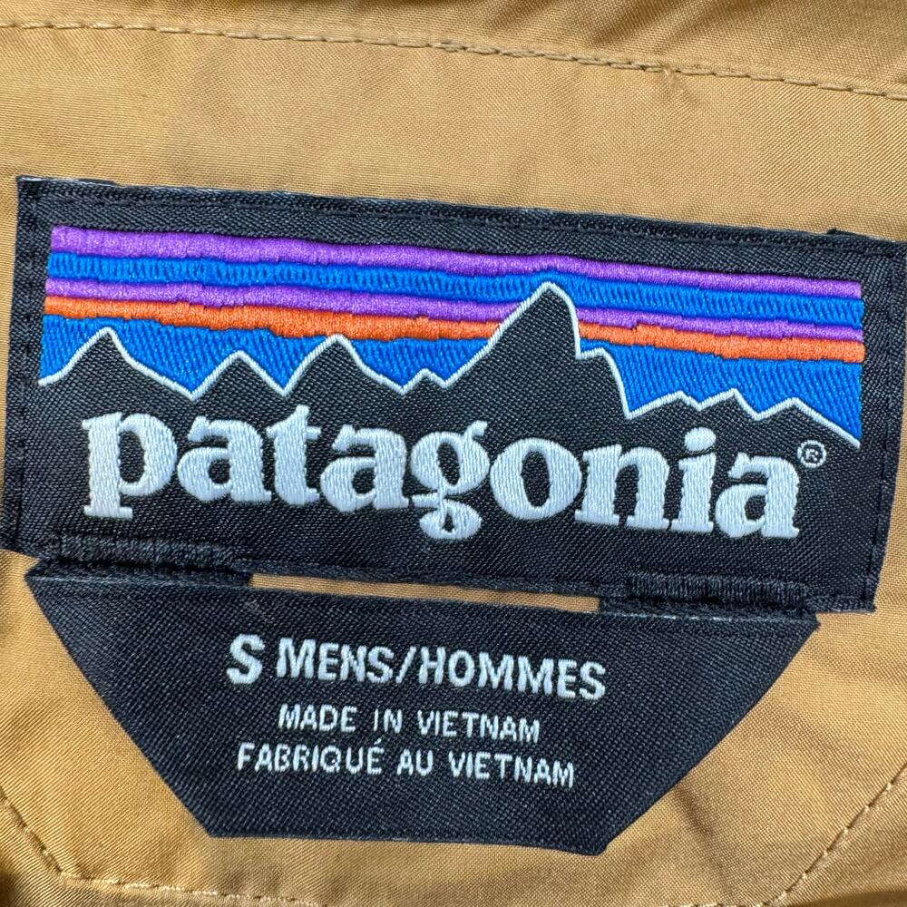 Patagonia Mens Silent Down Jacket 27930 Nest Brown Small Hidden Hood Full Zip - Picture 15 of 16